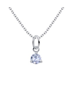 April Birthstone Silver Necklace SPE-5713